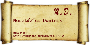 Musztács Dominik névjegykártya